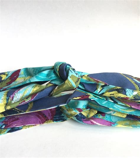 Lilac Floral Hair Scarf Turquoise Headband Teal Head Scarf Etsy