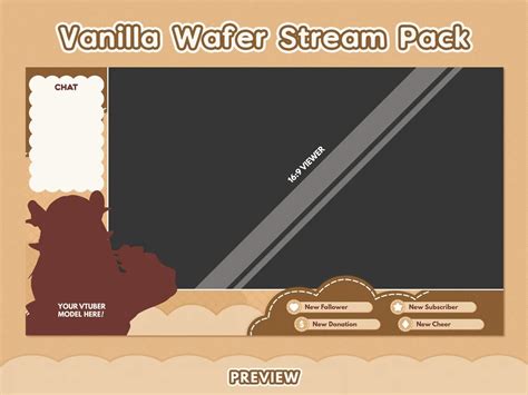 ANIMATED Twitch Stream Package Vanilla Wafer Brown & White Panels, Starting Soon, BRB, Offline ...