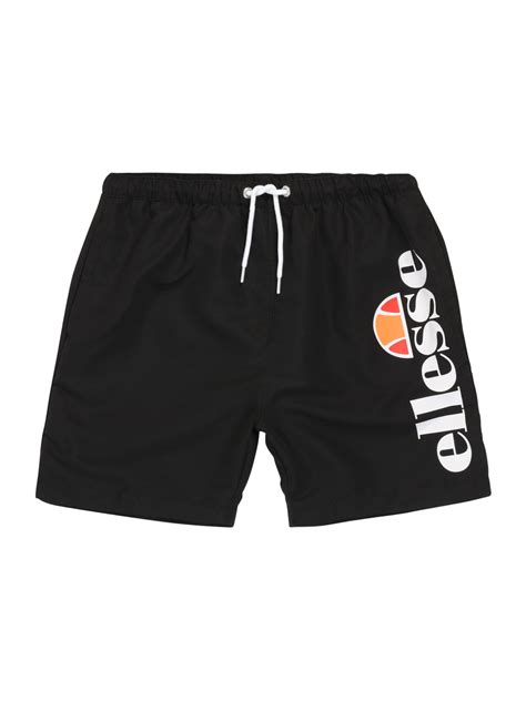 ELLESSE Шорти за плуване 'Bervios' черно / бяло / оранжево / корал ...