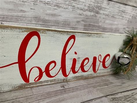 Believe Christmas Sign Believe Christmas Decor Christmas Etsy