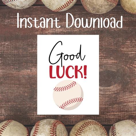 Baseball Good Luck Printable Tag Team Good Luck Printable Tag Baseball