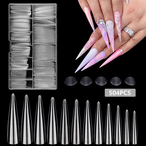 Pcs Xxxl Clear Nail Tips For Acrylic Nails Professional Extra Long