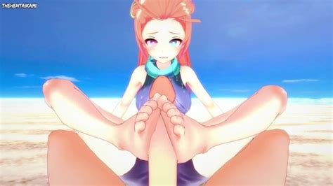 Zoe From League Of Legends Gives You A Footjob At The Beach Hentai POV Pornhub