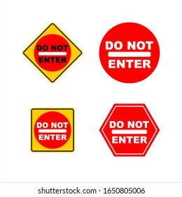 Vektor Stok Do Not Enter Sign One Way Tanpa Royalti