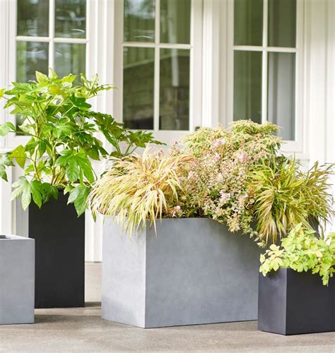 Modern Fiberstone Rectangle Planter Rejuvenation