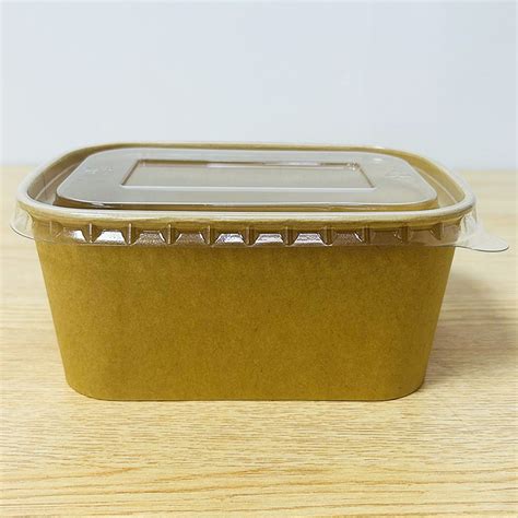 Different Sizes Of Disposable Kraft Paper Lunch Boxes With Pp Lid