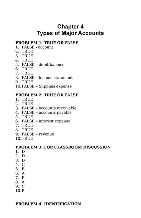 Chapter Types Of Major Accounts Chapter Types Of Major Accounts