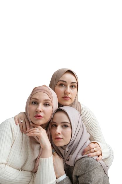 Retrato de mulheres usando hijab PSD Grátis