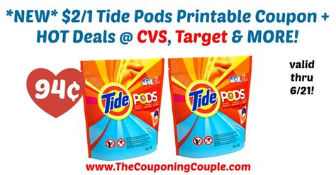 NEW 2 1 Tide Pods Printable Coupon HOT Deals CVS Target MORE