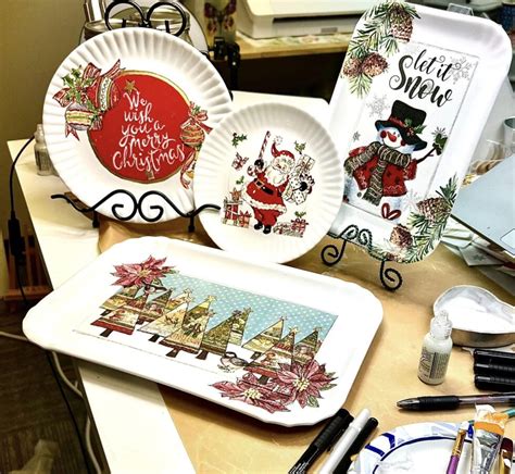 Christmas Plates And Trays Miss Tracy Creates