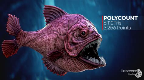 The Piranha Low Poly Fish Ocean Predator Pirana 3d Model Art By