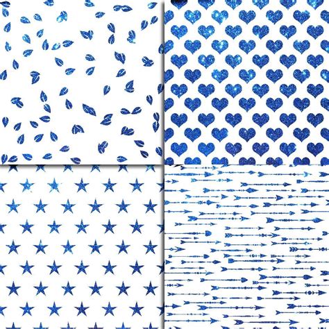 Blue glitter digital paper glitter textures white | Etsy