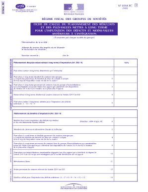 Fillable Online Rgime Fiscal Des Groupes De Socits Fiche De Calcul Du