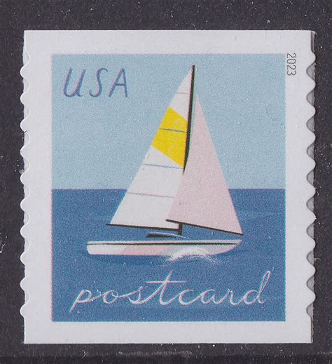 Us Sailboats Yellow Postcard Rate Coil Single Mnh Ebay