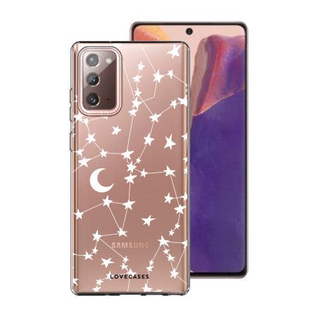 Lovecases Samsung Galaxy Note Gel Case White Stars And Moons