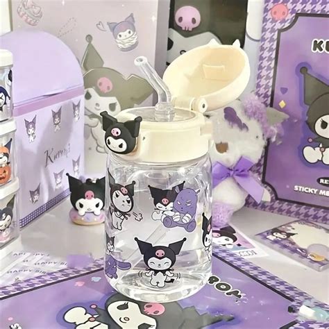 Sanrio Tasse à eau haute température avec paille Sanrio Kuromi et My