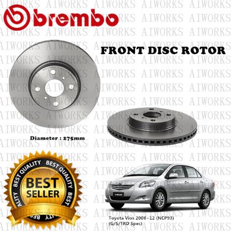 Brembo Toyota Vios NCP93 G S TRD Spec 2008 12 Front Rear Brake Disc