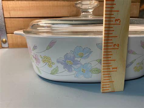 Corningware Pastel Bouquet Casserole Dish A 2 B Pyrex Lid Etsy