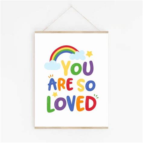 You Are So Loved Art Print Rainbow Printable Room Decor Magicmakerclub In 2022 Digital Art