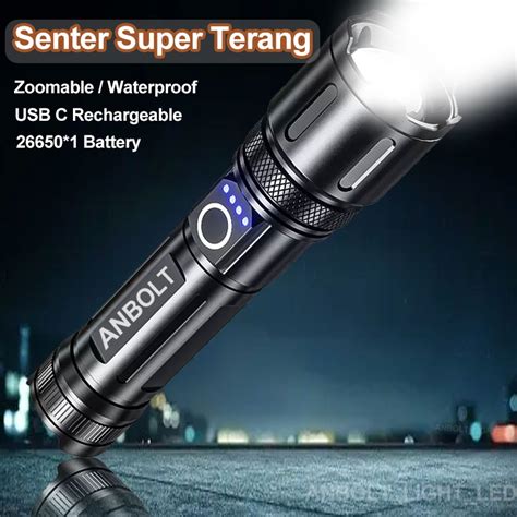 Jual Anbolt Senter LED Super Terang Jarak Jauh Anti Air Senter LED