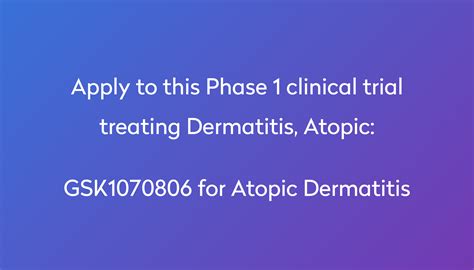 Gsk1070806 For Atopic Dermatitis Clinical Trial 2024 Power