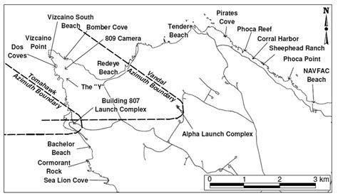 Map Of San Nicolas Island California Showing The Vehicle Launch Sites