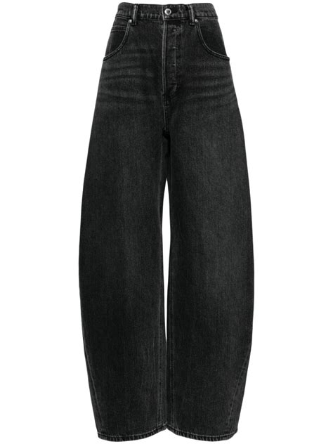 Alexander Wang Low Rise Wide Leg Jeans Black Farfetch Tr