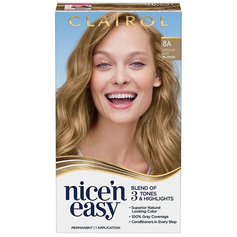 Clairol Nice N Easy Permanent Hair Color A Medium Ash Blonde Ea Walmart