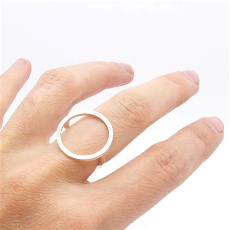 Minimalist Open Circle Ring Sterling Silver Open Ring Silver