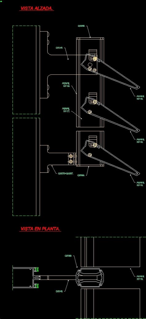 Aluminium Vertical Brise Soleil DWG Detail For AutoCAD Designs CAD