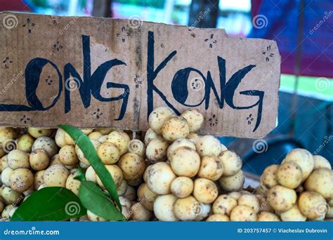 Ripe Longkong Tropical Fruit on Farm Market. Fruit Season in the Philippines Stock Image - Image ...