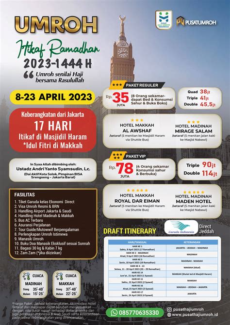 Paket Umroh Ramadhan 2024 1445 H Biaya Terjangkau