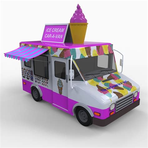 Ice Cream Truck Vehicle 3d Model