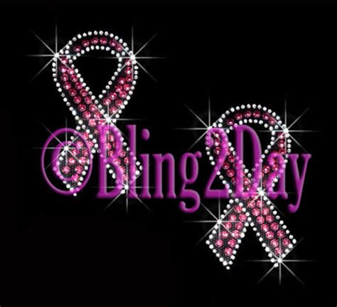 Set Of Pink Breast Cancer Ribbon Iron On Rhinestone Transfer Bling