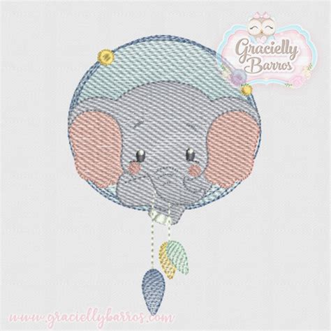 Matriz De Bordado Elefante GB050 Gracielly Barros