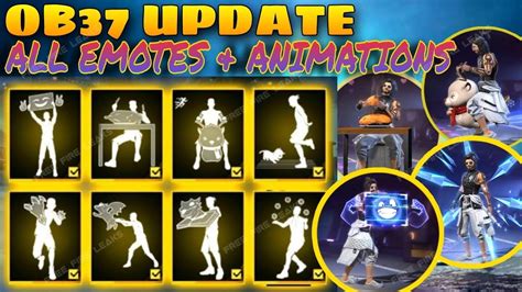 Ob All Emotes Animation Review Ob Update New Emotes Free Fire