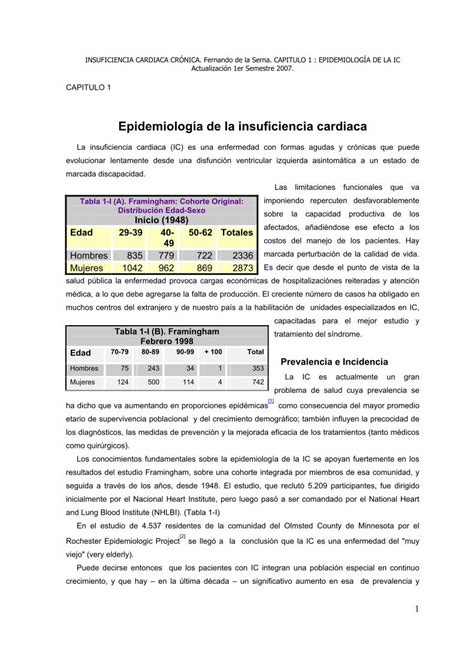 Pdf Epidemiolog A De La Insuficiencia Cardiaca Fac Org Ar Pdf