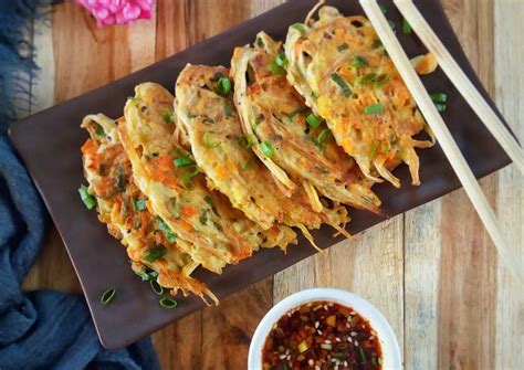 Resep Paeng Ee Beoseot Jeon Korean Enoki Mushroom Pancake Legit Dan