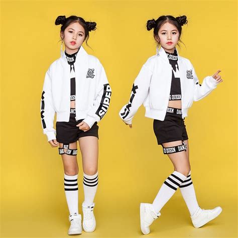 Ingvn Children Hip Hop Dance Costumes Kids Street Dance Clothing White ...