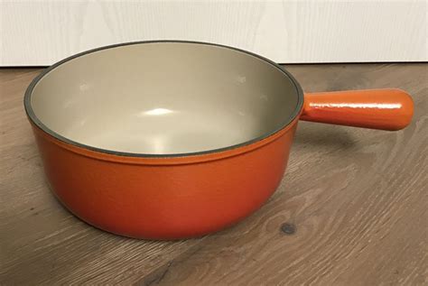 Tolles Le Creuset Fondue Caquelon Orange Rot Cm Neuwertig Kaufen