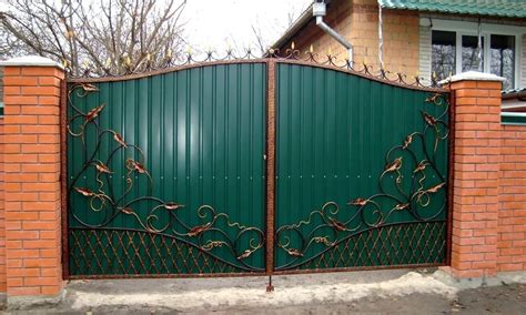 кованые ворота с калиткой для частного дома своими руками показать фото