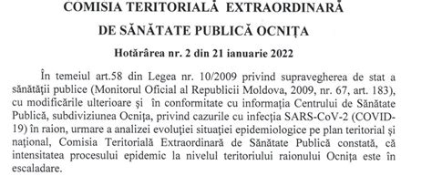 Hotărârea CTESP Ocnița nr 2 din 21 ianuarie 2021 Consiliul Raional Ocnita