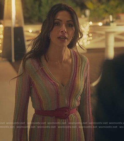 Wornontv Billies Metallic Striped Dress On Sex Life Sara Shari Clothes And Wardrobe From Tv