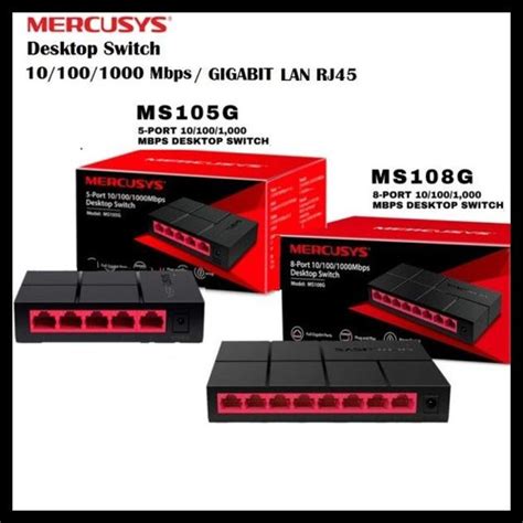 Jual Gigabit Switch Hub Ethernet Rj Mercusys Port Desktop Switch