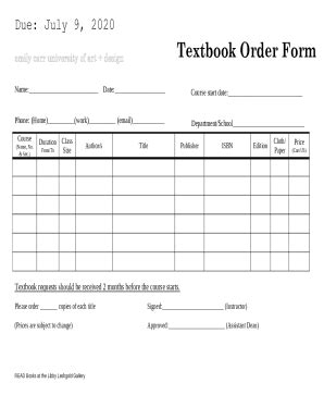 Fillable Online Textbook Order Form Cloudfront Net Fax Email Print