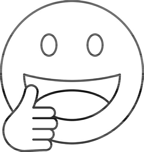 Stroke Style Smiley Emoji Showing Thumbs Up Icon. 24463560 Vector Art ...