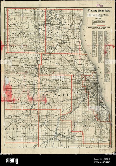 Touring road map of Chicago and environs : 6 counties. Includes table ...