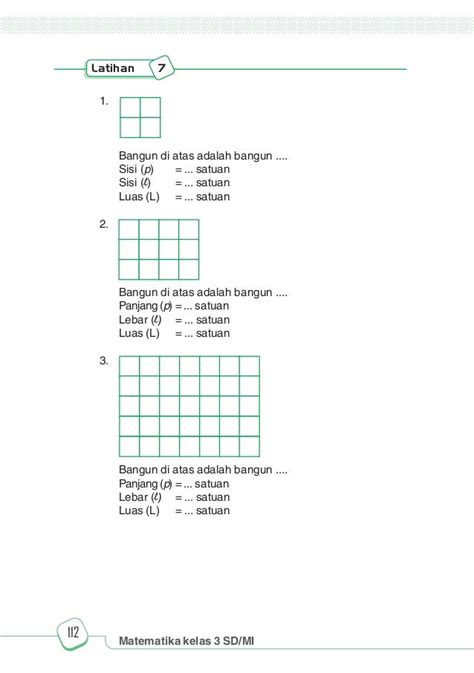 Soal Matematika Kelas 3 Sd Keliling Dan Luas Bangun Datar