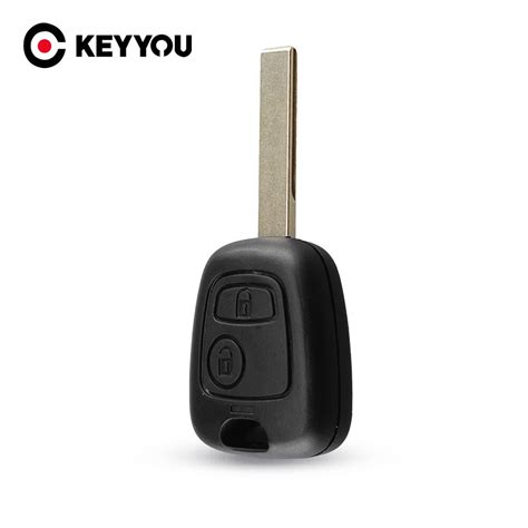 KEYYOU 2 Buttons Replacement Car Key Case Shell Blank With Groove For