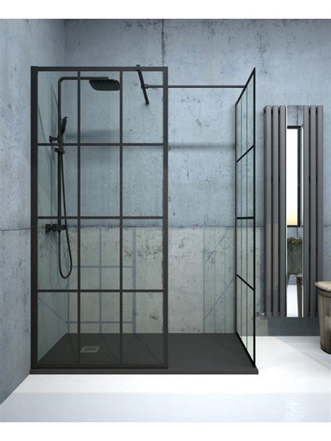 Aspect Black Trellis 1000mm Wetroom Panel Sonas Bathrooms